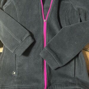 Columbia Black Fleece Jacket with Pink Zipper